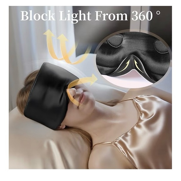 Black Silk Sleep Mask - Picture 3 of 8